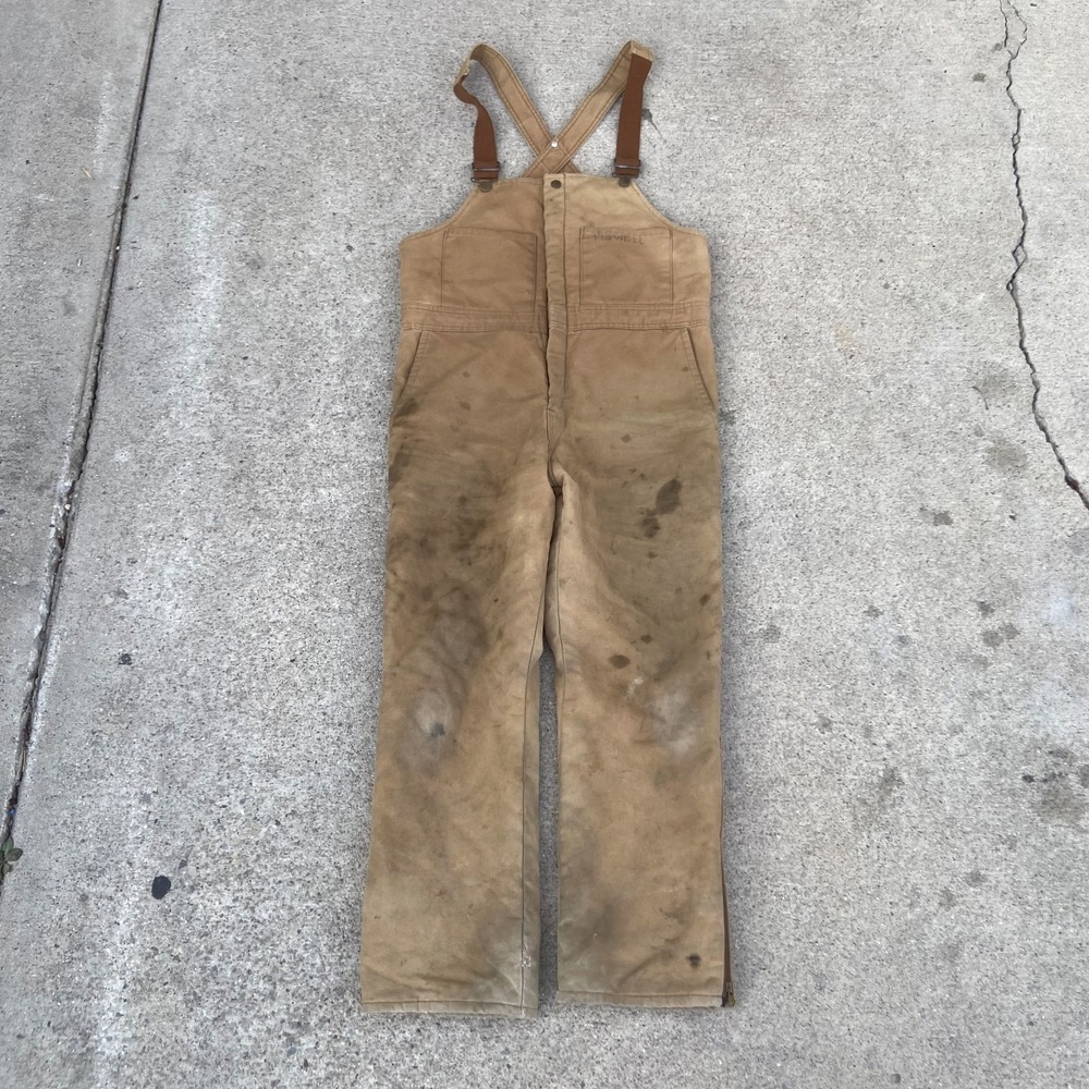 Walls Blizzard-Pruf Insulated Duck Bib Overalls Mens Medium 34x36 Beige Workwear